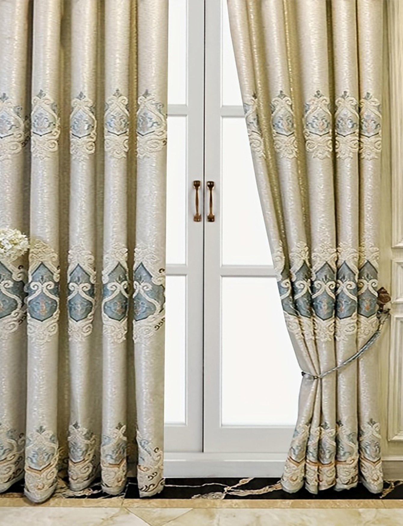 Ophelia & Co. 2 Pieces Of High-end European-style Embroidered Curtains