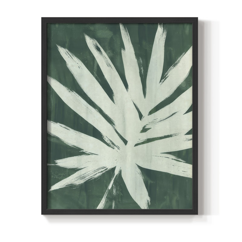 «Water Palm Fossil IV», reproduction encadrée - bois massif, H 30 po x l 24 po, Noir