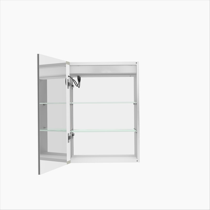 Armoire de salle de bain murale à miroir à DEL avec antibuée, à intensité variable, lumières 3000K ~ 6000K