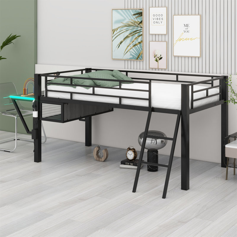 Lit mezzanine avec bureau Gaming, DEL
