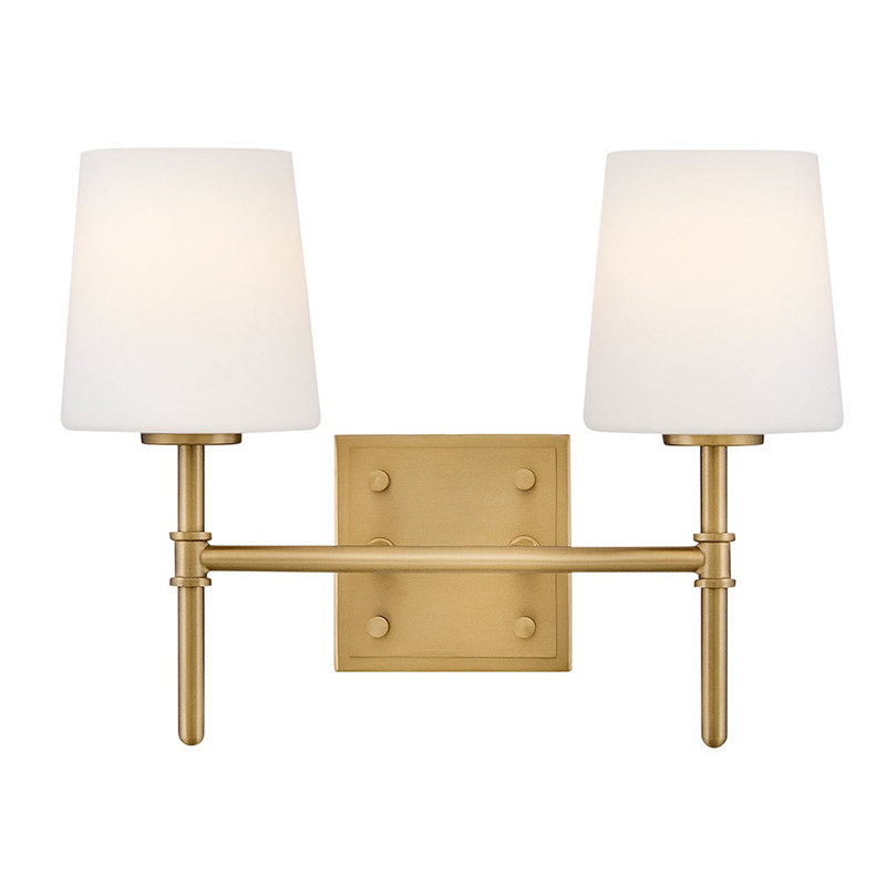 Saunders 2 - Light Bath Sconce, Lacquered Brass