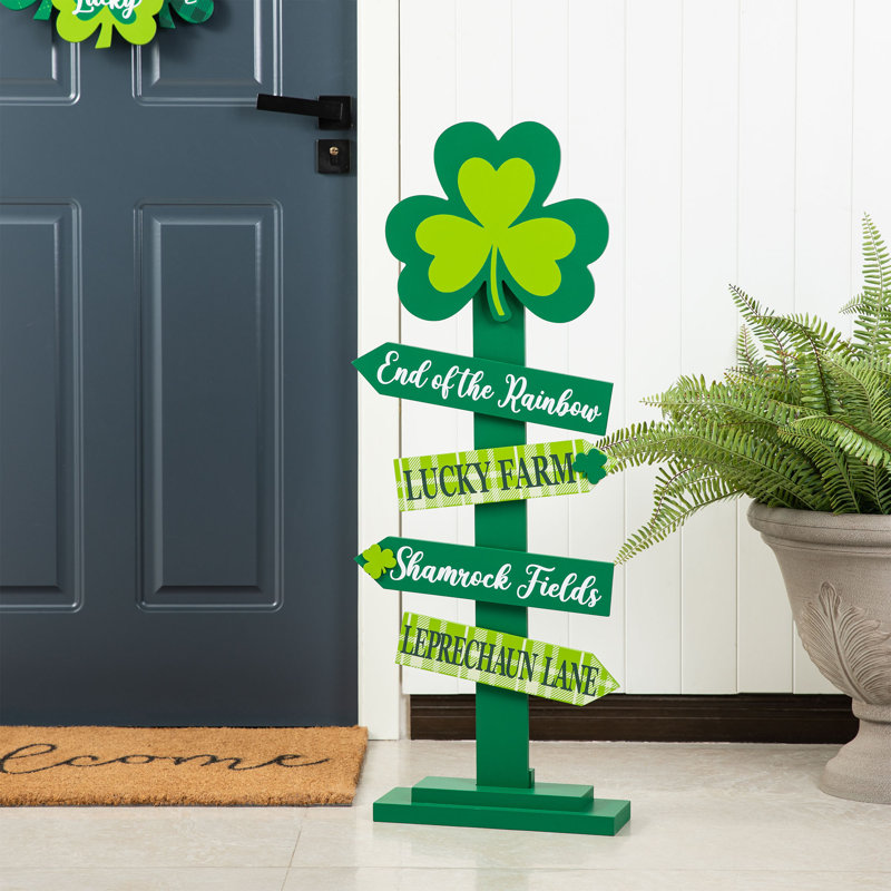 Enseigne de porche en fer 36 "H Shamrock 