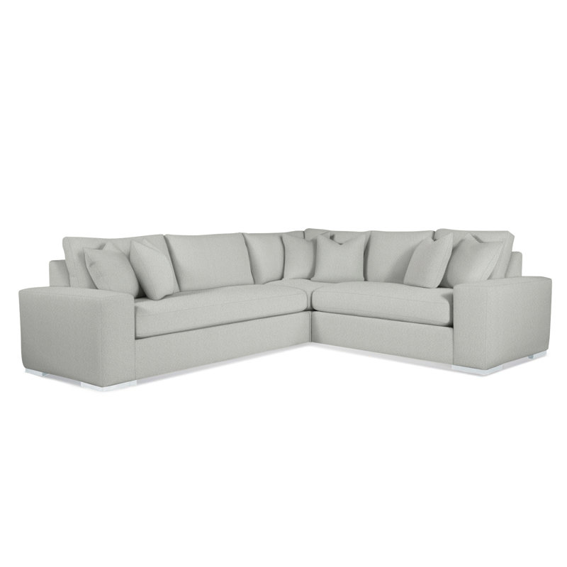 Memphis Sectional, Frost White, Right Hand Facing, Brown Geometric, 0456-33