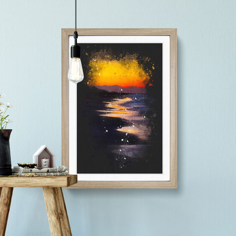 'Beauty of the Beach' - Picture Frame Graphic Art Print, Oak Framed, 45cm H x 33cm W x 2cm D