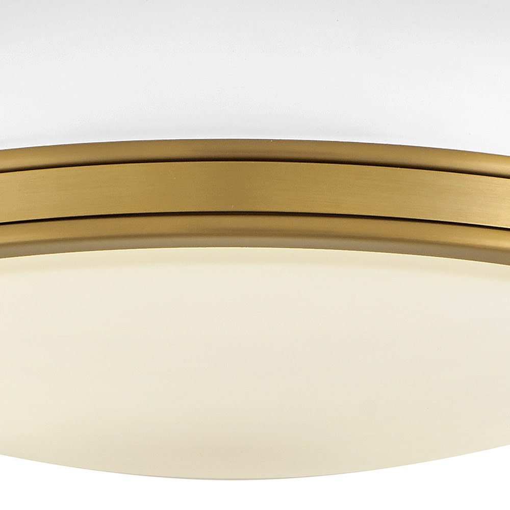 Calathea 2 Light Flush Mount, White/Gold