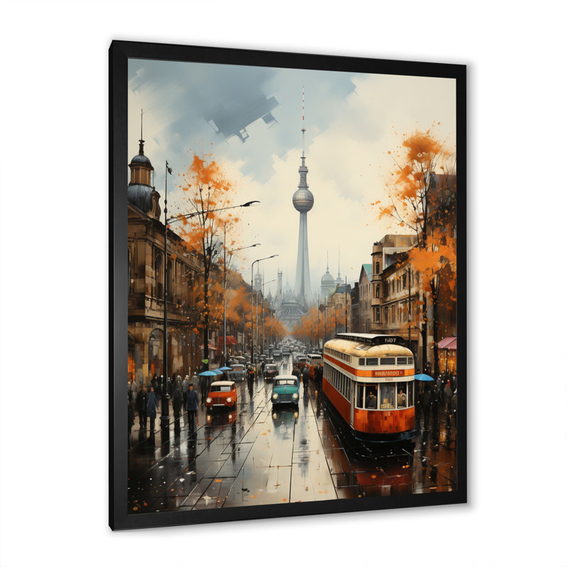 Allemagne, Allemagne, Berlin, horizon II - art mural sur toile Allemagne, H 32 po x l 16 po x P 1 po, Cadre photo noir