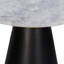 Table de bout latérale Riko, plateau rond en marbre naturel blanc de 18 po, base piédestal moderne noir