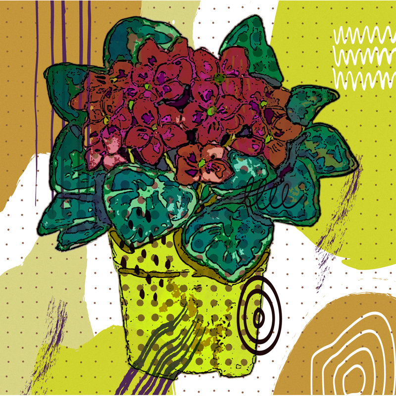 Boho Flowers 174 - Impression sur toile tendue, H 8 po x l 8 po x P 1,5 po