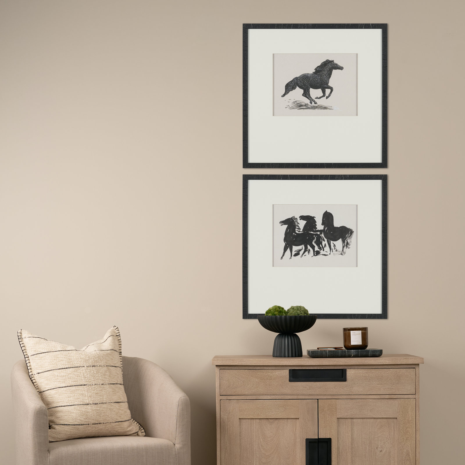 Zwarte Paarden Print by Leo Gestel