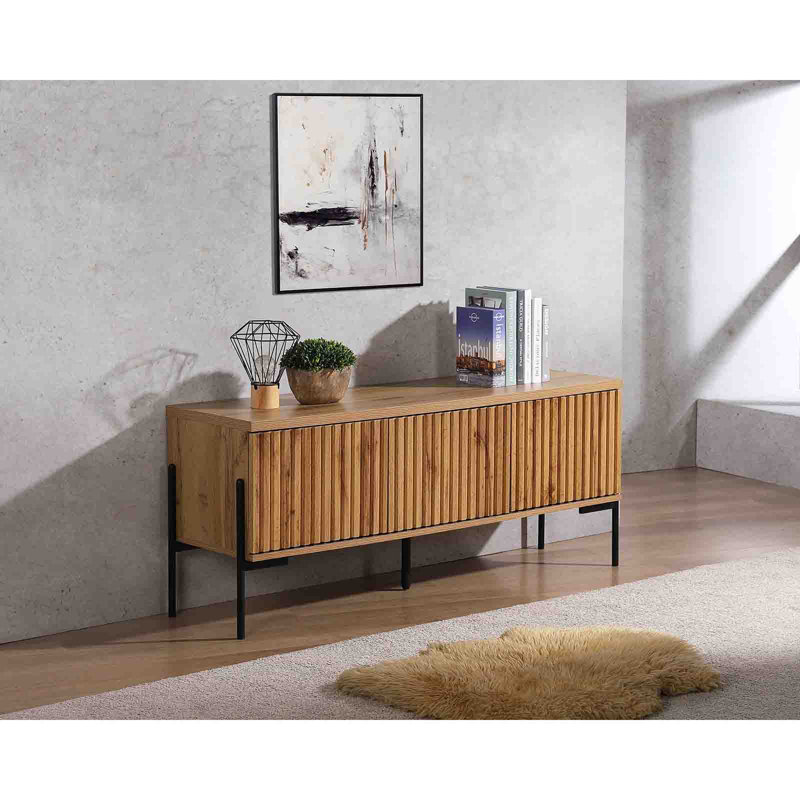 Apeksha 130cm Sideboard, Oak/Black