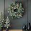 30" Flocked Woodland Pine and Berry Wreath with Pinecones and Frosted Foliage