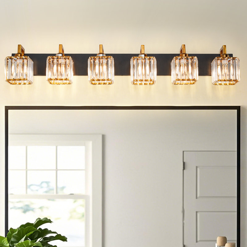Kyneisha Vanity Light, Black/Gold, 6 Lights