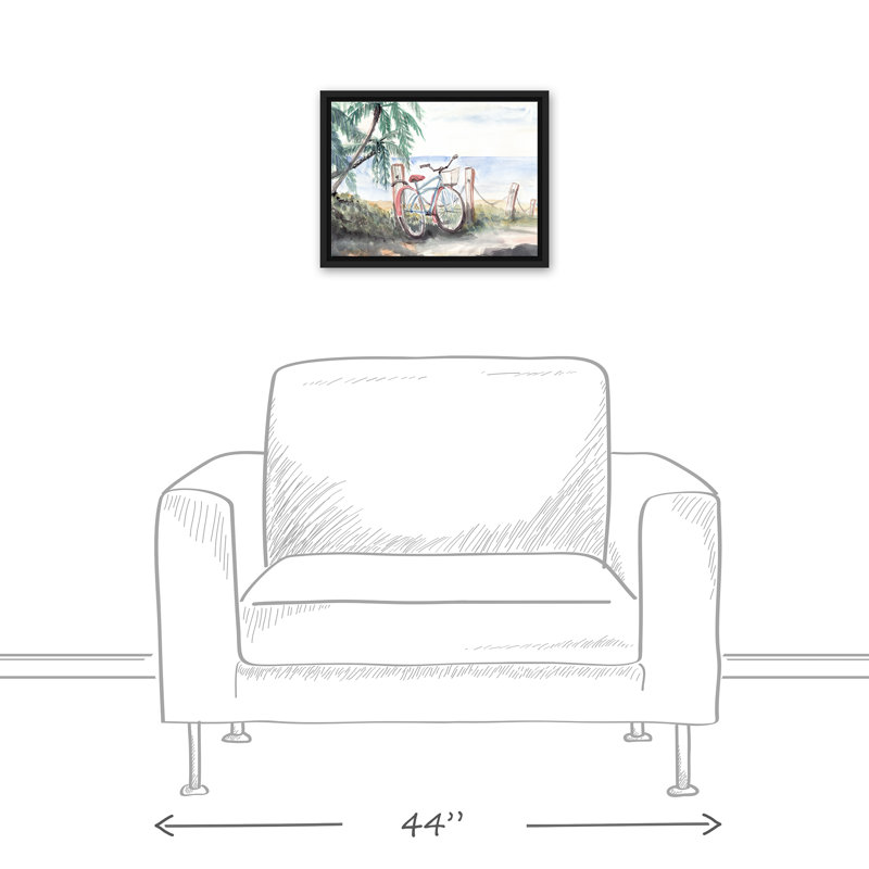 Vélo de plage sur toile, H 13,75 po x l 17,75 po x P 1,75 po, Cadre flottant noir