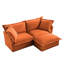 Housse 2 places orange avec housse amovible en chenille, plusieurs grands coussins, siège profond, dossier haut, conception rapide, assise modulaire à différents agencements, structure en bois, facile-506994965
