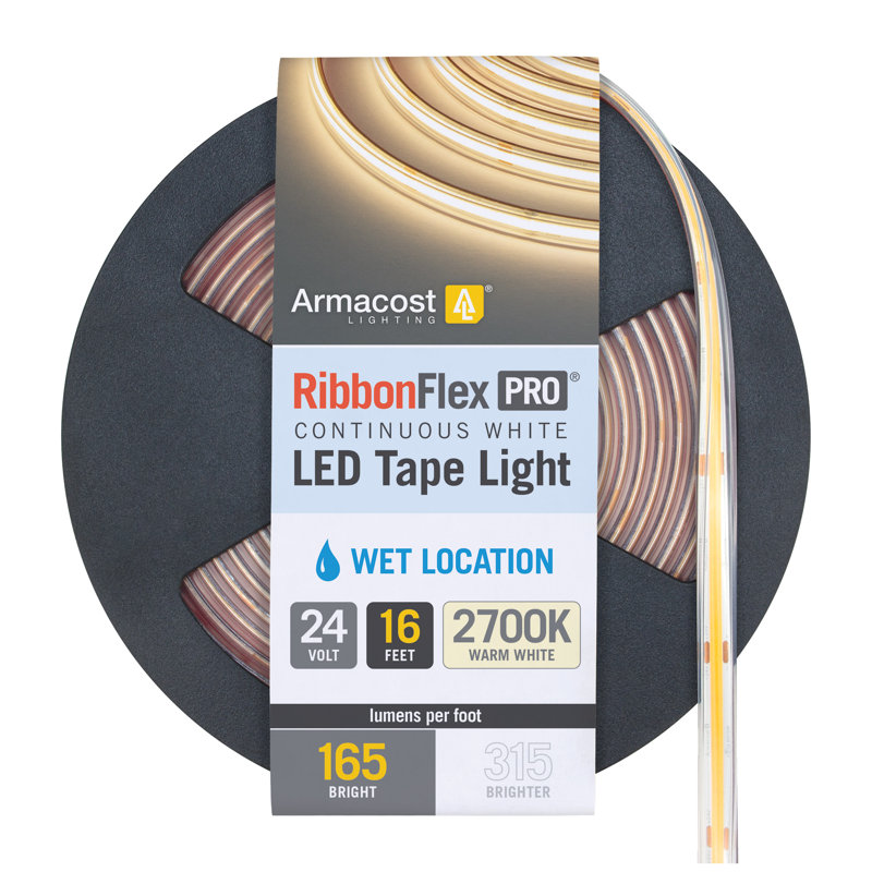 RibbonFlex Pro COB Outdoor LED Strip Lights 24V, 2700k, 16 ft, 196.85" L