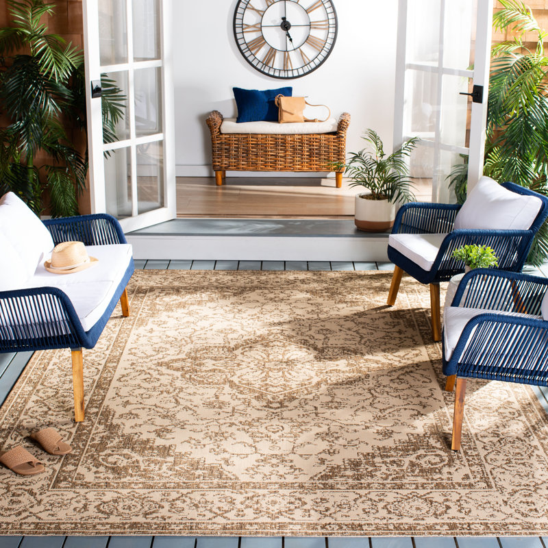 Girard Cream/Beige Area Indoor/Outdoor Rug, Rectangle 155 x 229 cm