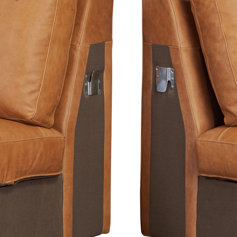 Canapé-lit modulaire avec rangement Harper, Orienté à droite, Brun clair cognac