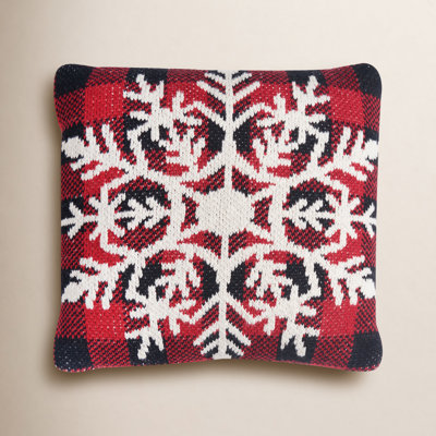 Snowflake Check Pillow
