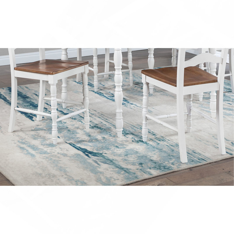 Ensemble de salle à manger blanc à hauteur de comptoir 5 pièces 4 chaises X