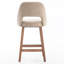 Tabouret de bar rembourré à dossier plein avec structure en bois massif, aucune installation requise-1653969205