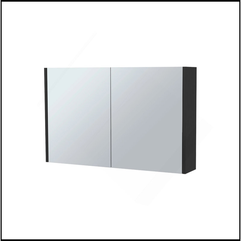 Armoire à pharmacie noire polyvalente avec miroirs inclus et 2 portes