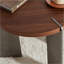 Table basse ronde en bois de noyer et pieds en métal-1486532152