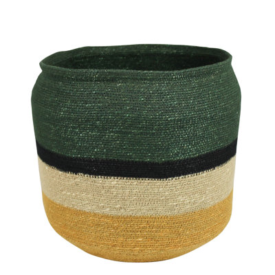 Medina Baskets With Rim, Seagrass, Set Of 3 Sm: 12X12x11, Med: 13X13x12.5, Lrg: 17X17x14.5