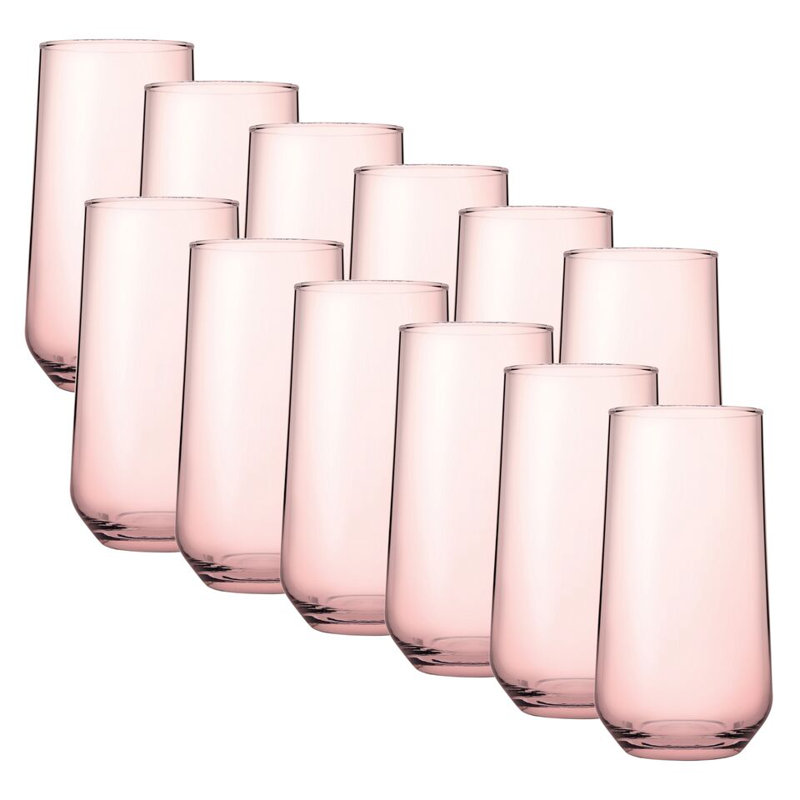 Atanya 15.89ml Drinking Glass Set, Pink