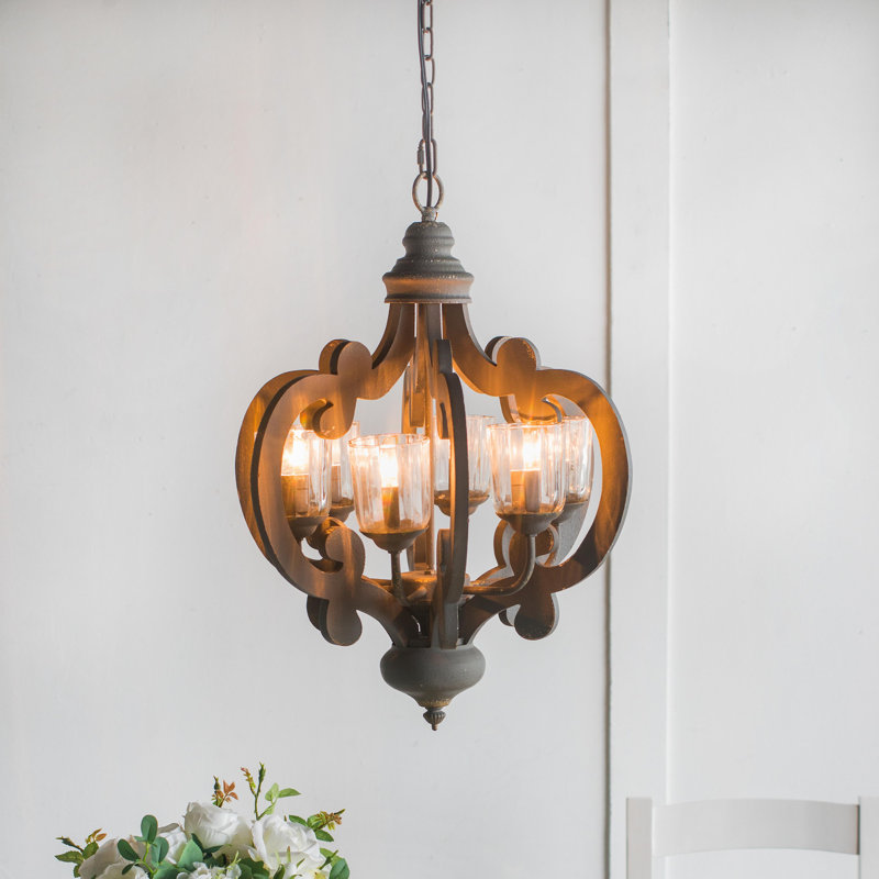 Lustre géométrique à 6 lumières Hayre, Gris