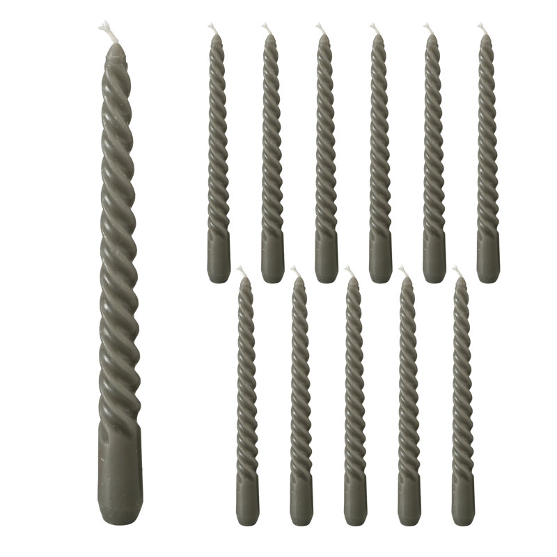 Unscented Taper Candle, Dark Gray