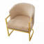 Luxueux fauteuil d'appoint en fausse fourrure avec structure en métal doré durable pour des espaces de vie élégants