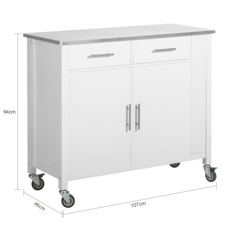 Zajac Kitchen Island, White