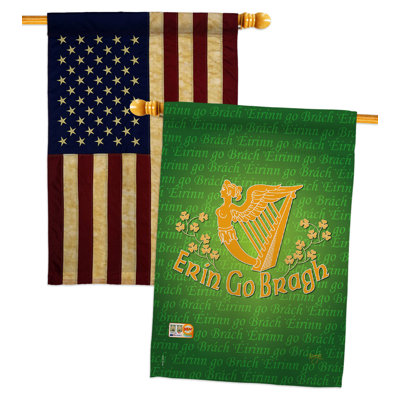 Double Sided 40'' H x 28'' W Polyester St. Patrick's Day House Flag