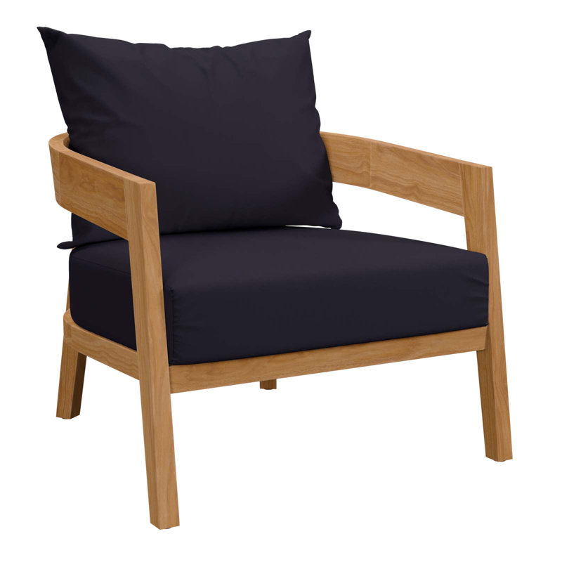 Fauteuil d'extérieur en bois de teck Brisbane par Modway, Bleu marine
