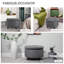 Repose-pieds rond capitonné avec repose-pieds avec couvercle amovible HOMcom