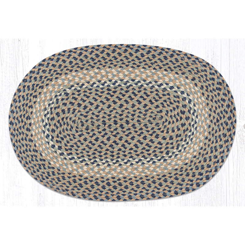  Rustic Multi-Tone Oval Braided Rug – Durable Farmhouse Decor, Oval 1'8" x 2'6"