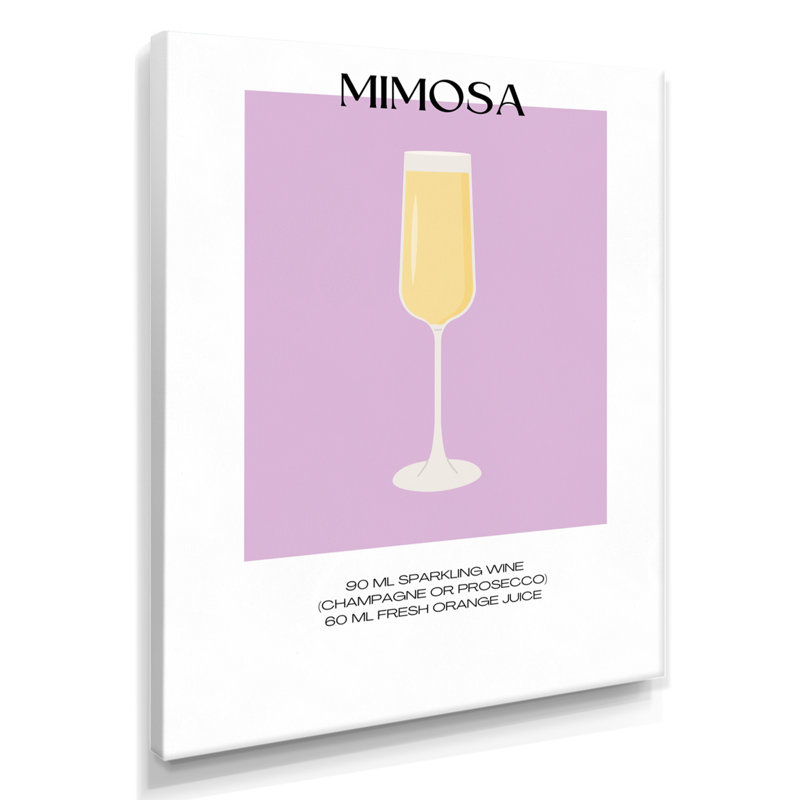 Champagne Mimosa, impression d'art mural, H 40 po x l 30 po, Toile tendue
