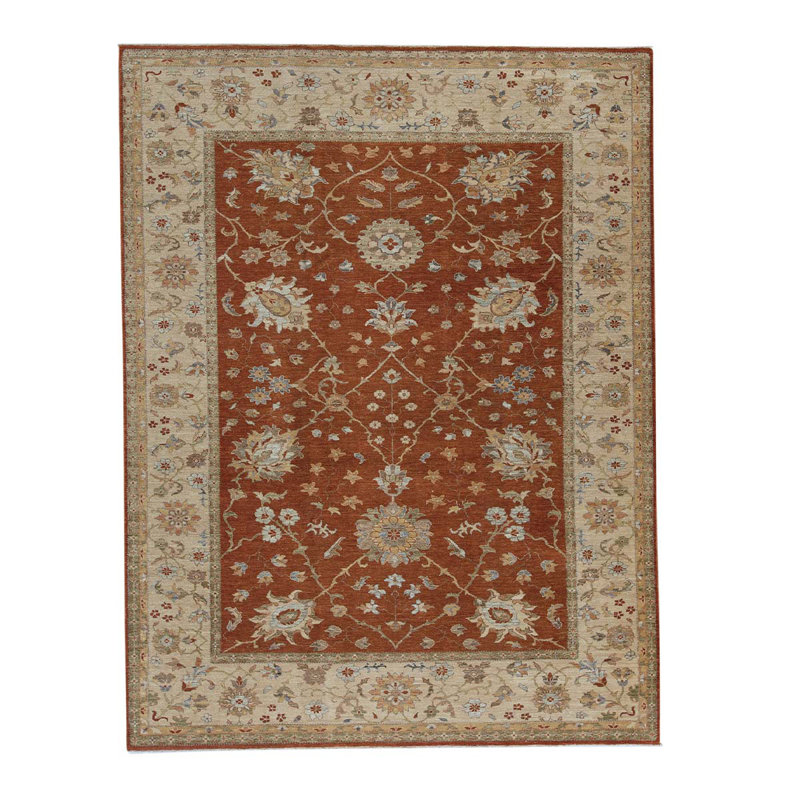 Wool Oriental Area Rug in Red
