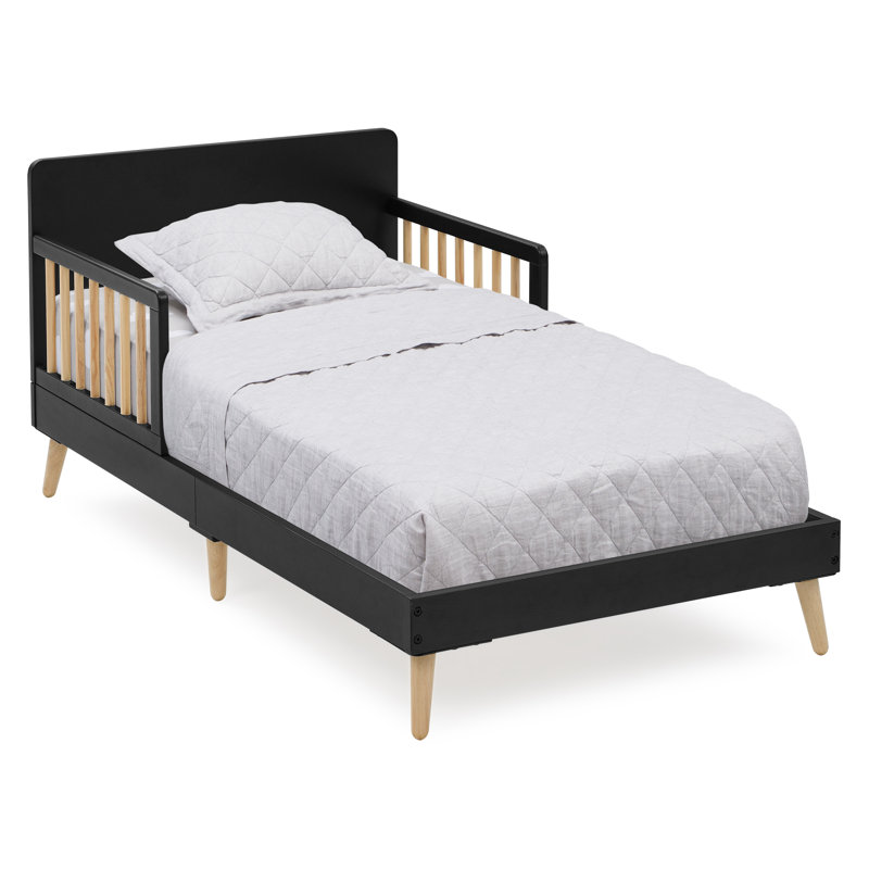 Delta Children Logan Wood Toddler Bed, Black/Natural