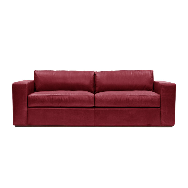 Bolo Sleeper Sofa, Belle Ruby Genuine Leather