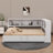 A Full-Sized Metal Daybed That Includes An Integrated Pull-Out Trundle And Built-In Storage Compartments-481029198