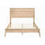 Cadre de grand lit avec finition en chêne naturel, aucun sommier requis, H 65,5 po x 89,5 po x H 50 po pour chambre à coucher moderne
