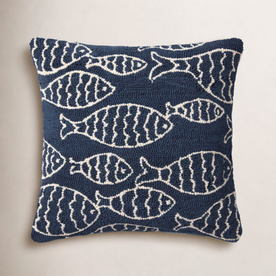Cavett Embroidered Outdoor Reversible Throw Pillow