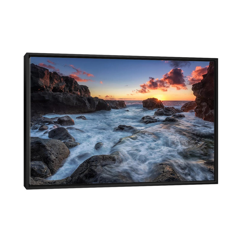 Sunstars Rocks 1 Piece Floater Frame Wall Art on Canvas