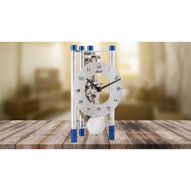 Lakin Mechanical Clock, Silver/Blue