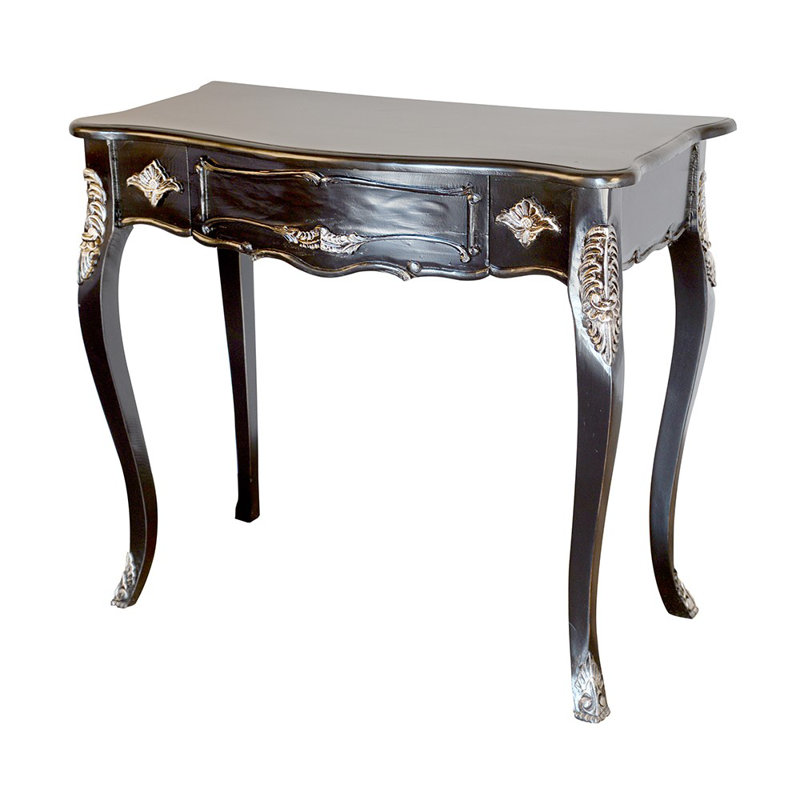 Kishore 36'' Solid Wood Console Table, Black