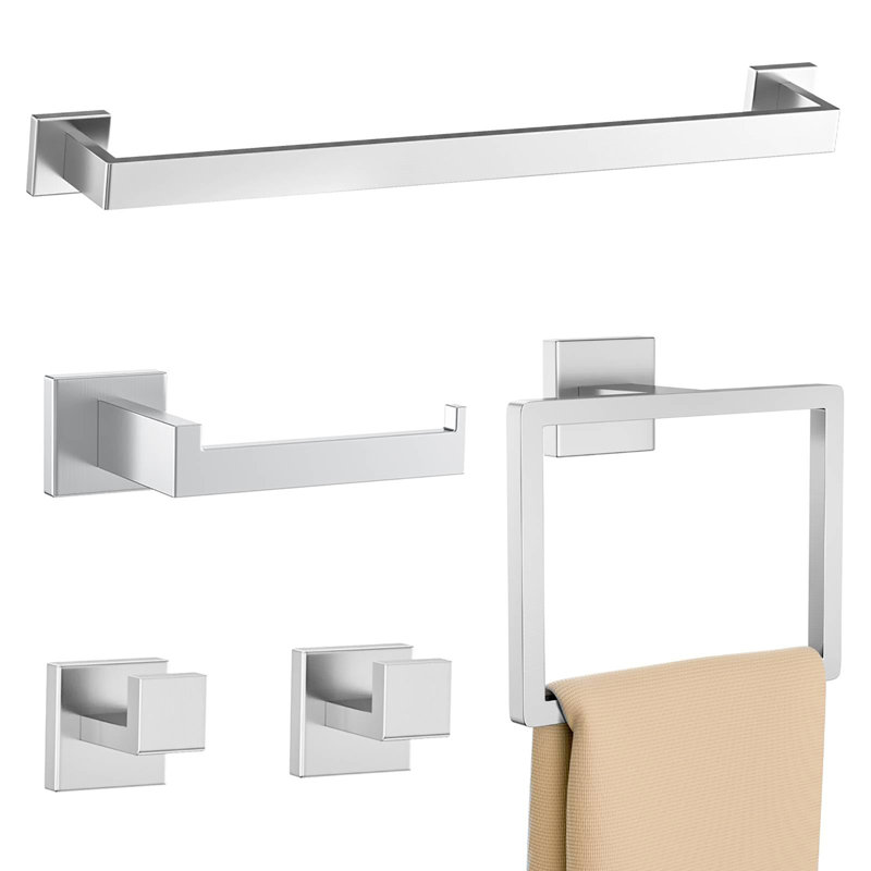 Ensemble de salle de bain 5 pièces, Nickel brossé