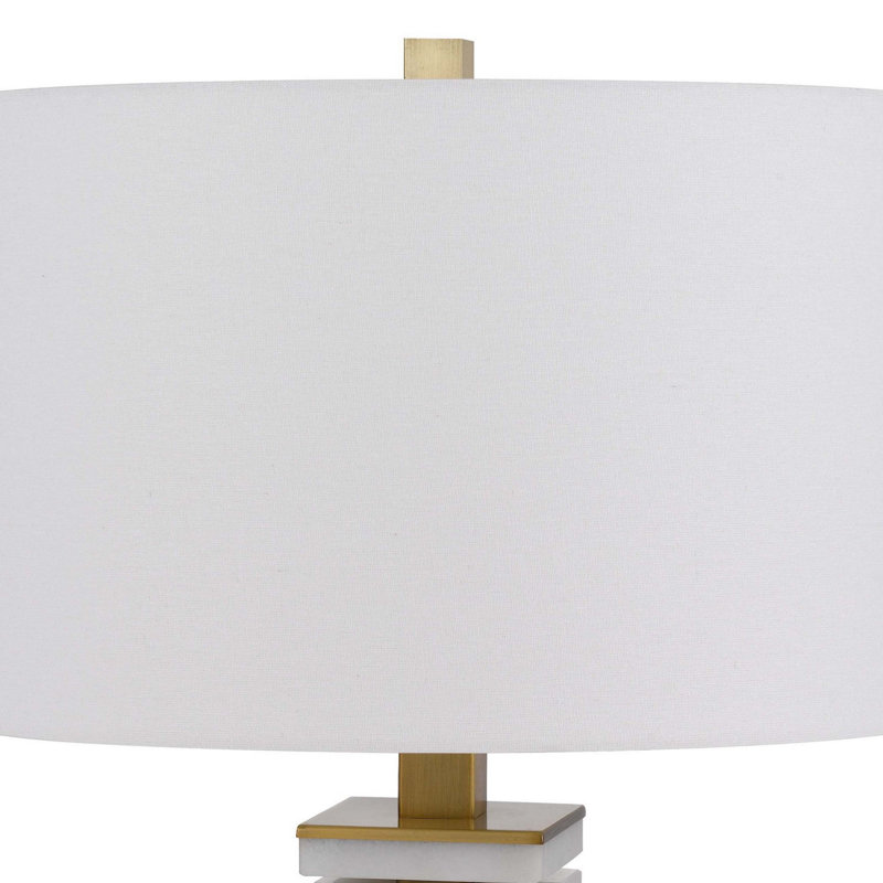 Lampe de table en métal et marbre