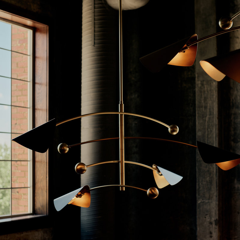 Eclipse Chandelier (Blackened Brass and Natural Brass), Blackened Brass