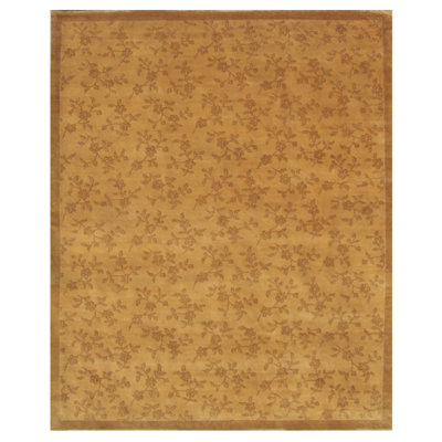 Tapis de la zone en laine 8 pi x 10 pi beige à la main one-of-kind noué la Bobbie